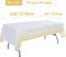 White and Gold Tablecloths for Party 4 Packs, 54X108 inch Gold Dot Confetti Disposable Rectangular Plastic Table Cover for Bridal Shower Engagement Wedding Birthday BBQ Party New Year Eve 2025
